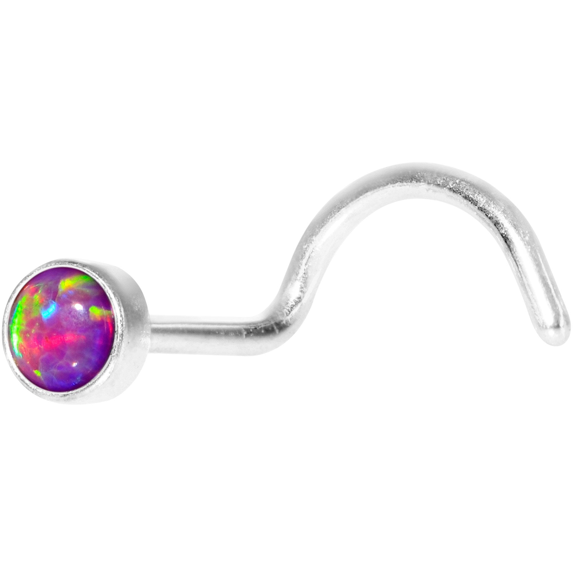 BodyCandy Purple 3mm Synthetic Opal Press Fit Left Nose Screw — main product shot