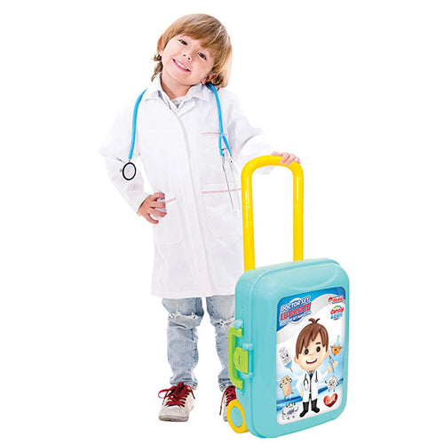 Dede Oyuncak Toy Doctor Set Suitcase - 15 Piece Kids Medical Kit for Pretend Play, Portable & Health Tested