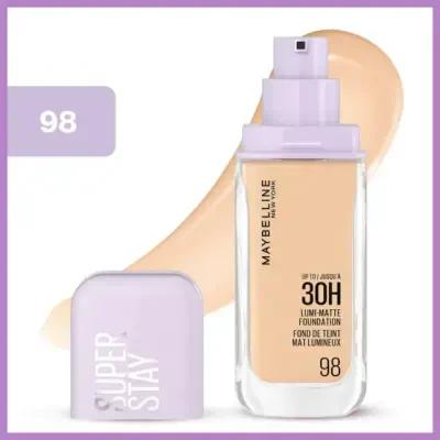 Maybelline New York Lumi Mat Fondšten - 098, Matte Foundation for Natural Finish, Lightweight & Long-Lasting