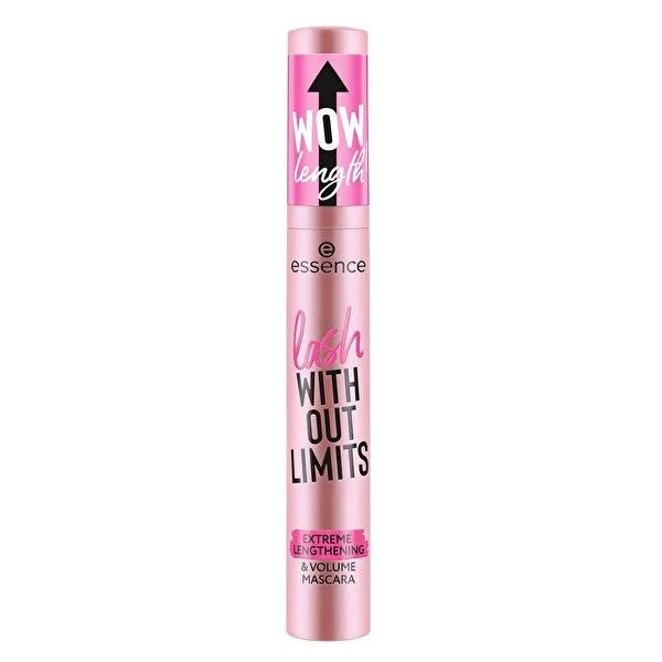 Essence Lash Without Limits Mascara: Extreme Lengthening & Volume - Ultra Black, Contact Lens Safe, Long Lasting Definition