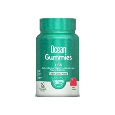 Ocean Gummies HSN Hair Skin Nails Supplement - 60 Count Chewable Jelly Vitamins for Beauty and Wellness