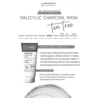 Skin401 Charcoal Face Mask with Salicylic Acid for Deep Cleansing - 75ml