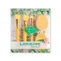Lionesse Makeup Brush Set: 5 Pcs Professional Cosmetic Brushes for Flawless Foundation, Blush & Eyeshadow Application - Includes Brush Cleaner