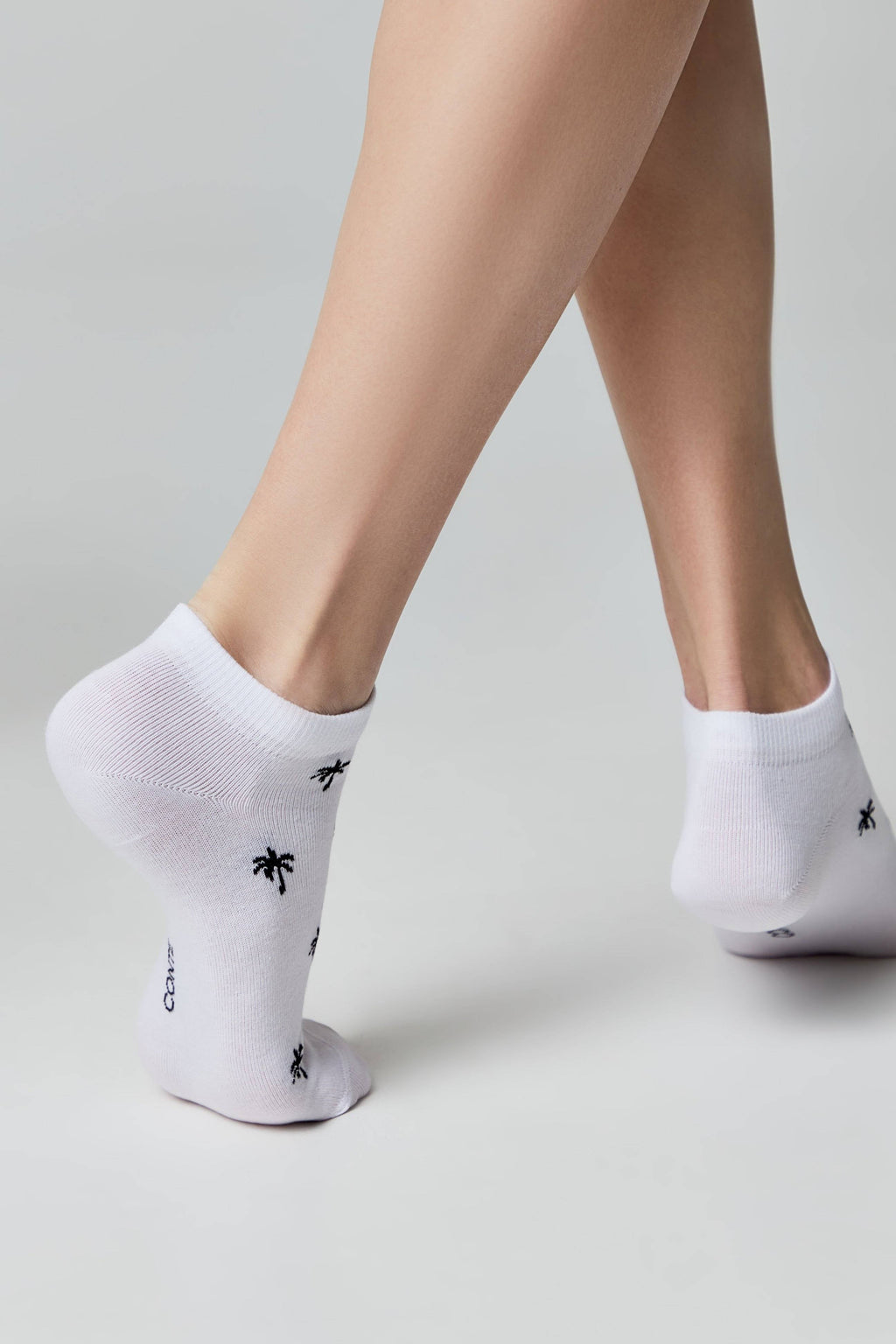 TheRanok.com Cotton Ankle Socks Conte Active - 589 Palm Trees — detail close-up