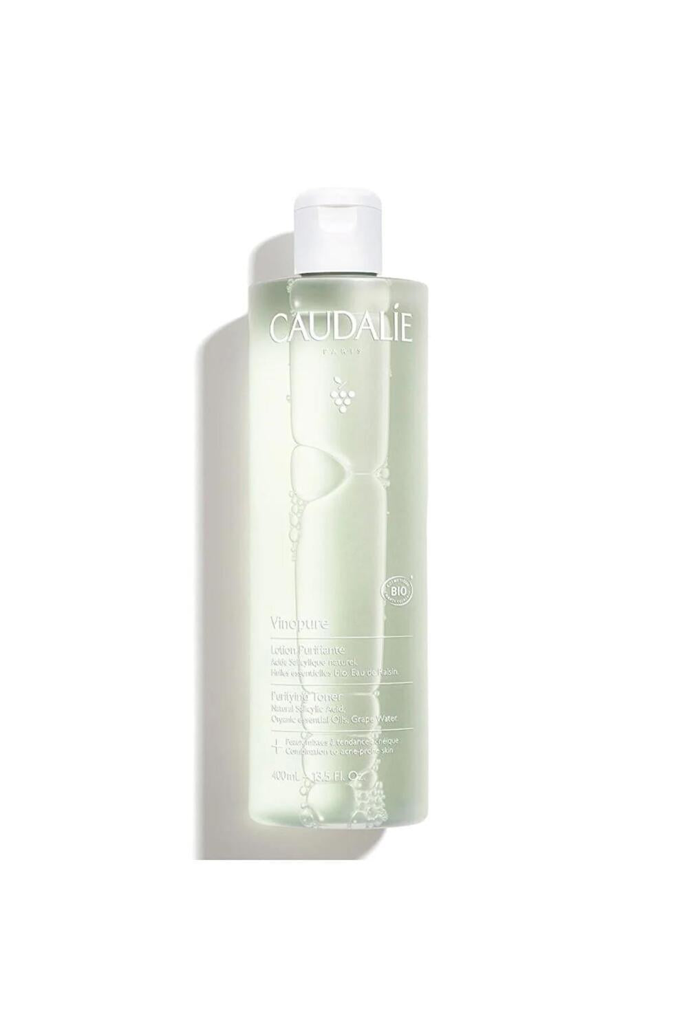 Caudalie Vinopure Purifying Toner 400ml - Natural Skincare for Oily Skin, Salicylic Acid Toner