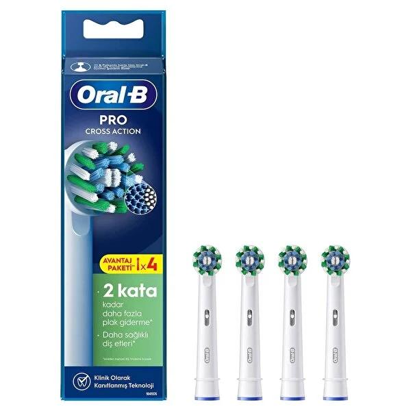 Oral-B Pro Cross Action X-Filament Electric Toothbrush Replacement Heads - 4 Pack, Compatible with Most Oral-B Models