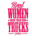 Luckless Outfitters Real Women Drive Their Own Trucks Pink Decal — main product shot