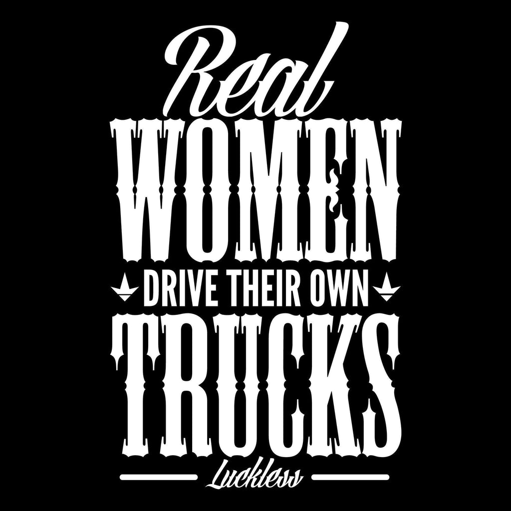 Luckless Outfitters Real Women Drive Their Own Trucks White Decal — main product shot