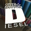 Luckless Outfitters She Wants The Diesel White Decal — main product shot