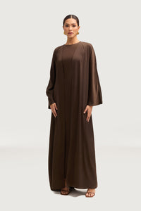 Kamila Open Abaya - Espresso Abayas Veiled 