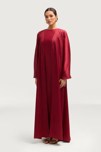 Kamila Open Abaya - Maroon Abayas Veiled 