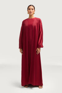 Kamila Open Abaya - Maroon Abayas Veiled 