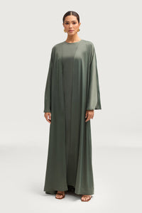 Kamila Open Abaya - Sage Abayas Veiled 