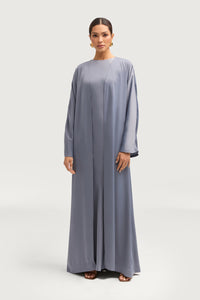 Kamila Open Abaya - Winter Blue Abayas Veiled 