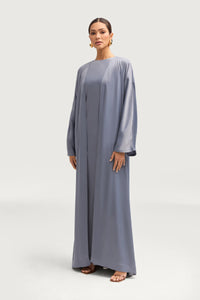 Kamila Open Abaya - Winter Blue Abayas Veiled 