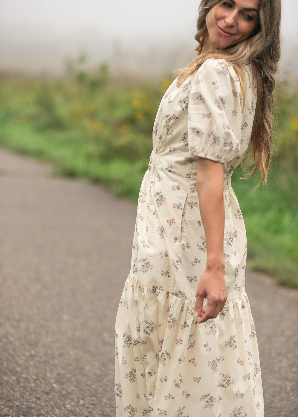 Inherit Co. Katrina Half Sleeve Floral Midi Dress — packaging