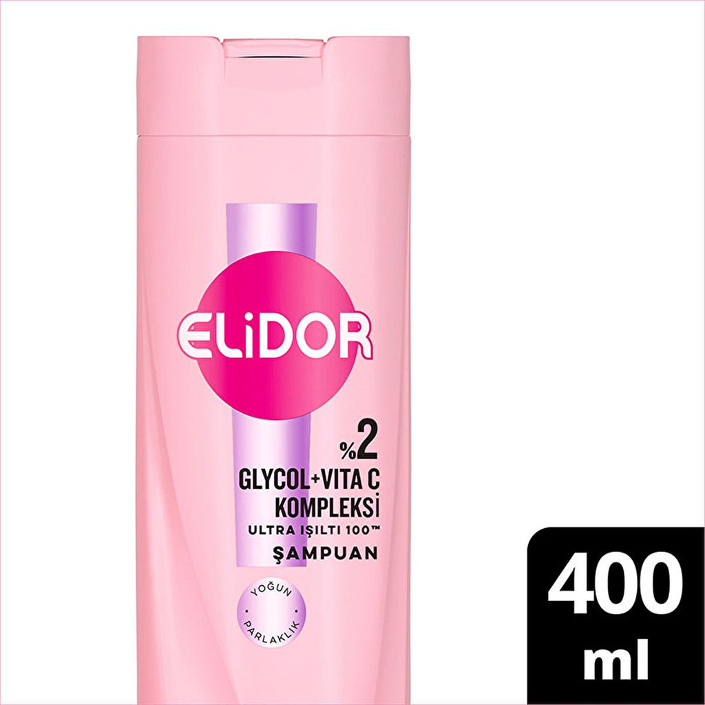 Elidor Ultra Shine Hair Care Shampoo - 100 Hours of 5x More Shine, Intensive Nourishment for Damaged Hair