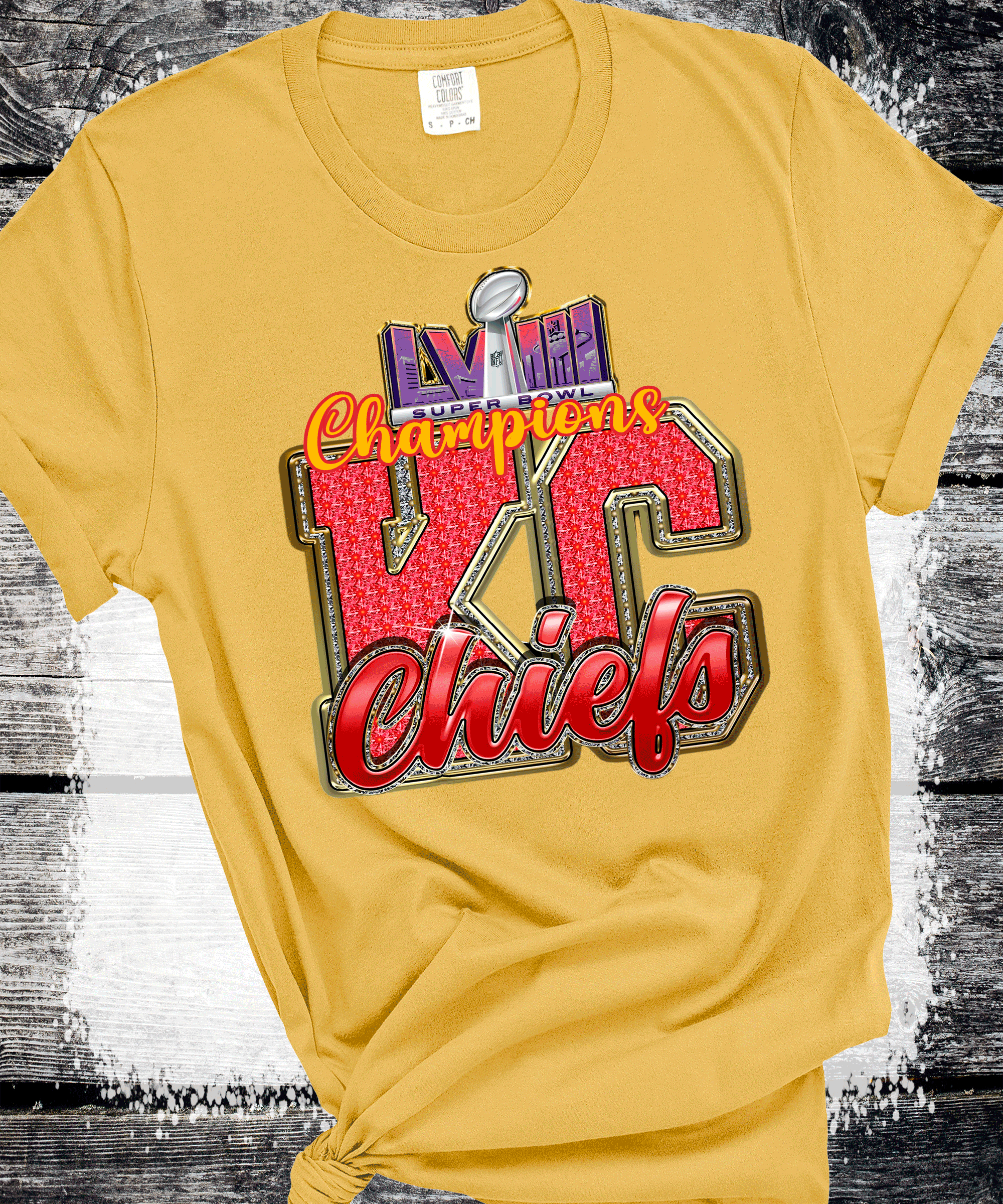 A Blessed Texas Mess Boutique 2024 Super Bowl Champions Vegas Chiefs Football Super Bowl 2024 Kansas City — detail shot 10