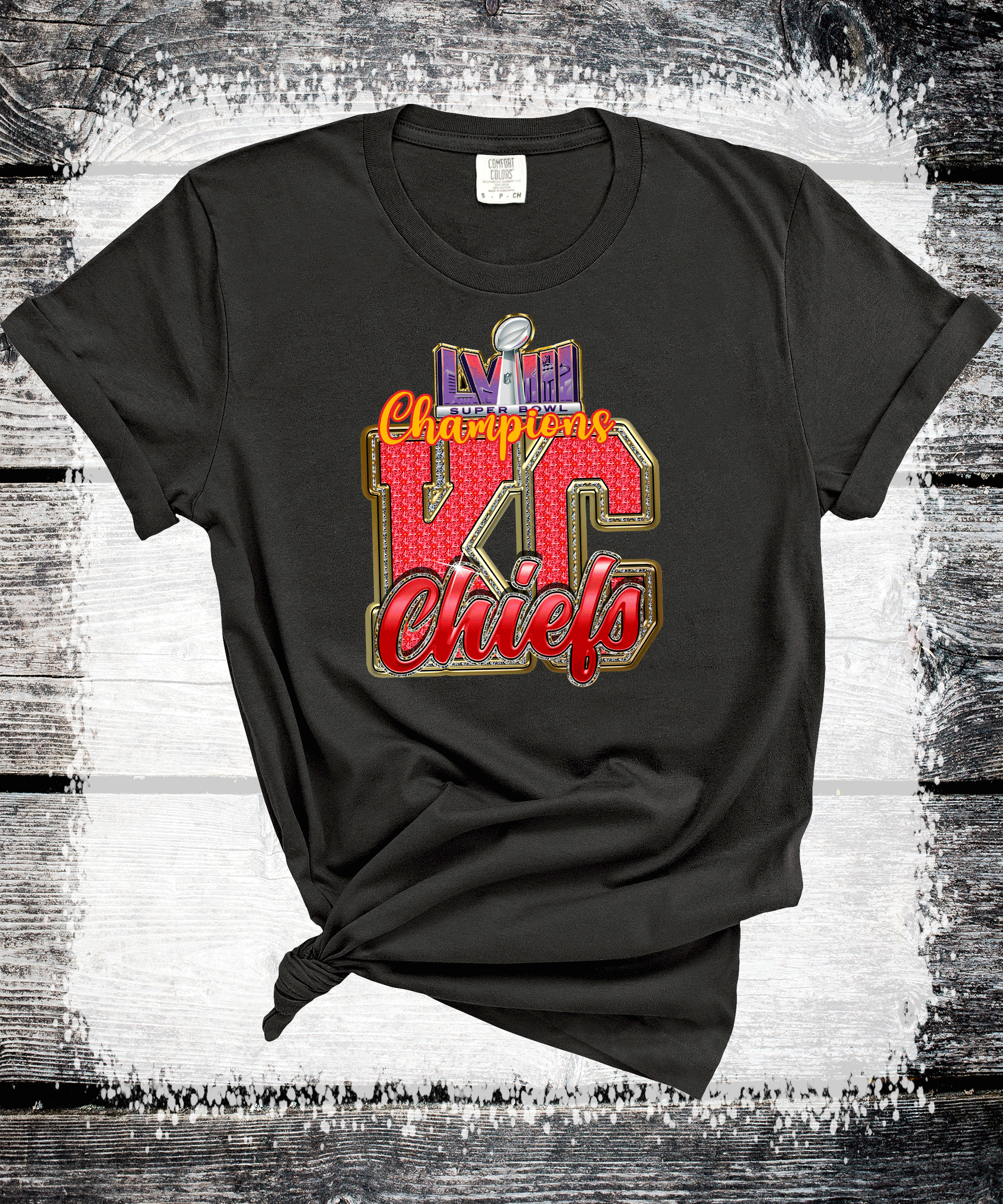 A Blessed Texas Mess Boutique 2024 Super Bowl Champions Vegas Chiefs Football Super Bowl 2024 Kansas City — apparel & accessories category context