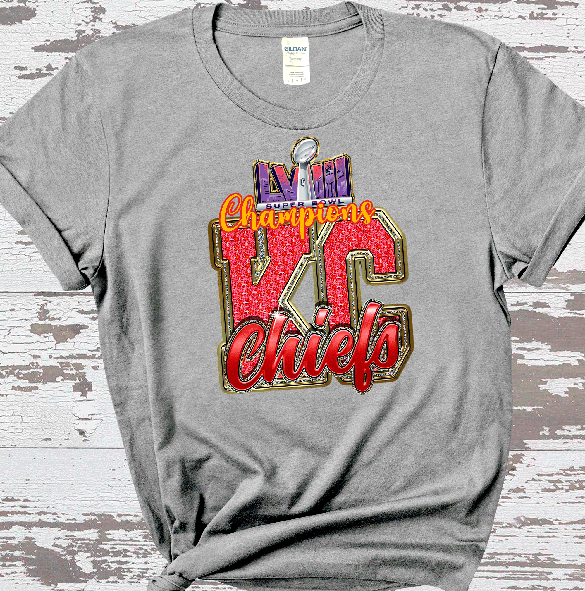A Blessed Texas Mess Boutique 2024 Super Bowl Champions Vegas Chiefs Football Super Bowl 2024 Kansas City — detail shot 9