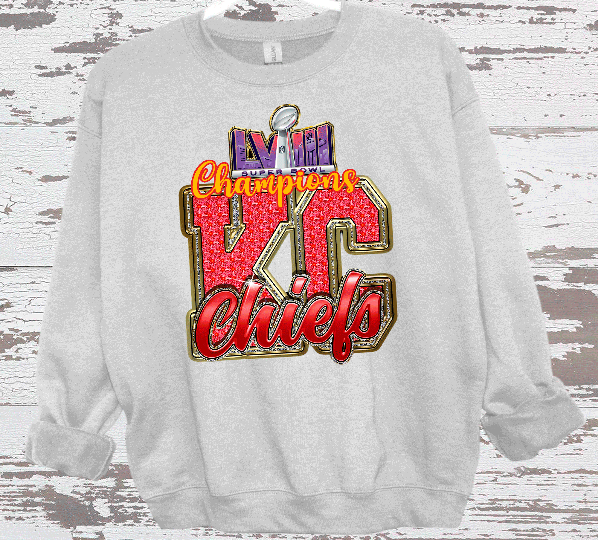 A Blessed Texas Mess Boutique 2024 Super Bowl Champions Vegas Chiefs Football Super Bowl 2024 Kansas City — detail shot 7