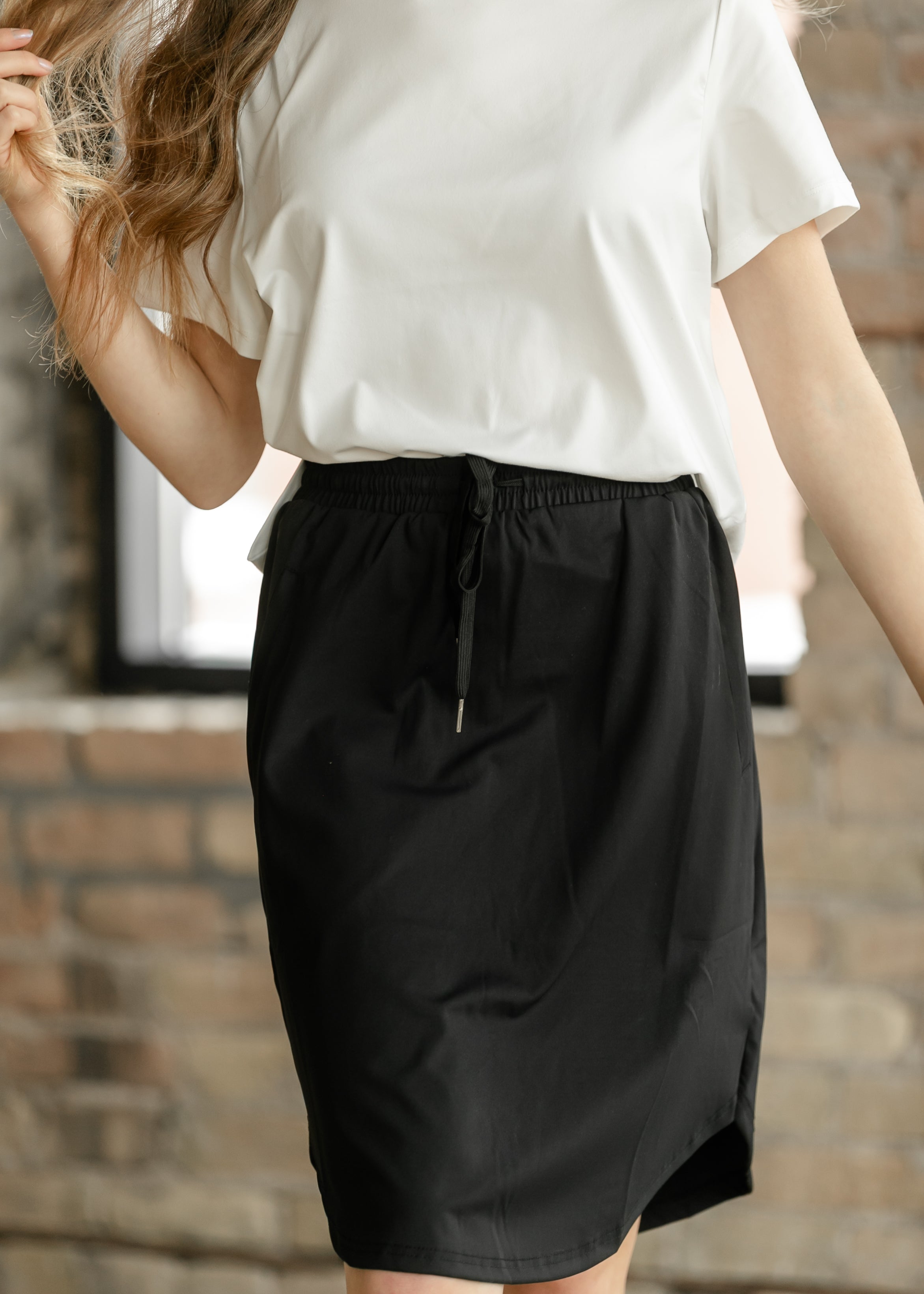 Inherit Co. Kenedi Black Athletic Sport Skirt — side view