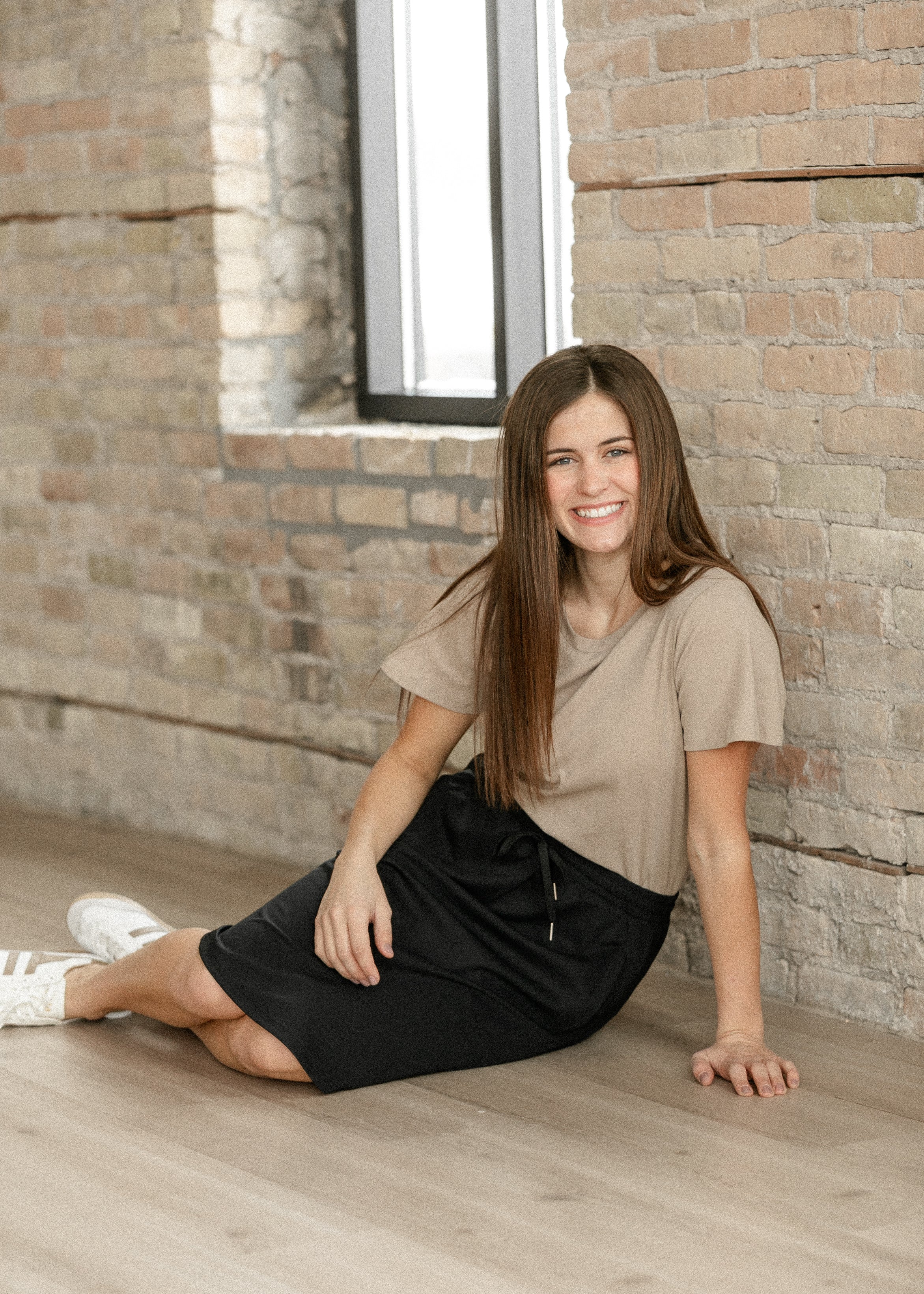 Inherit Co. Kenedi Black Athletic Sport Skirt — product on model