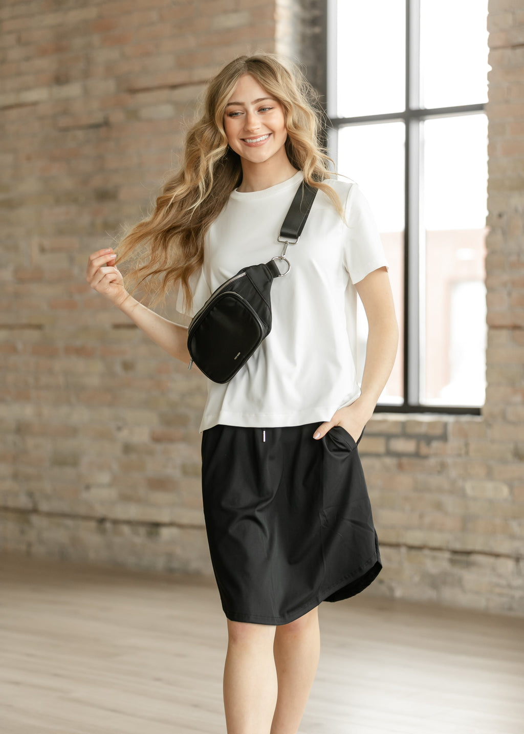 Inherit Co. Kenedi Black Athletic Sport Skirt — alternative angle