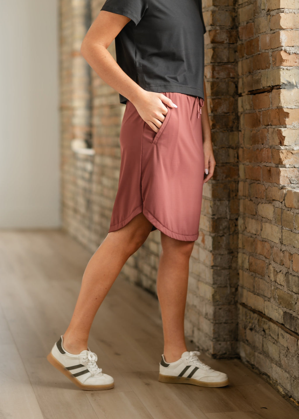 Inherit Co. Kenedi Mulberry Athletic Sport Skirt — color detail
