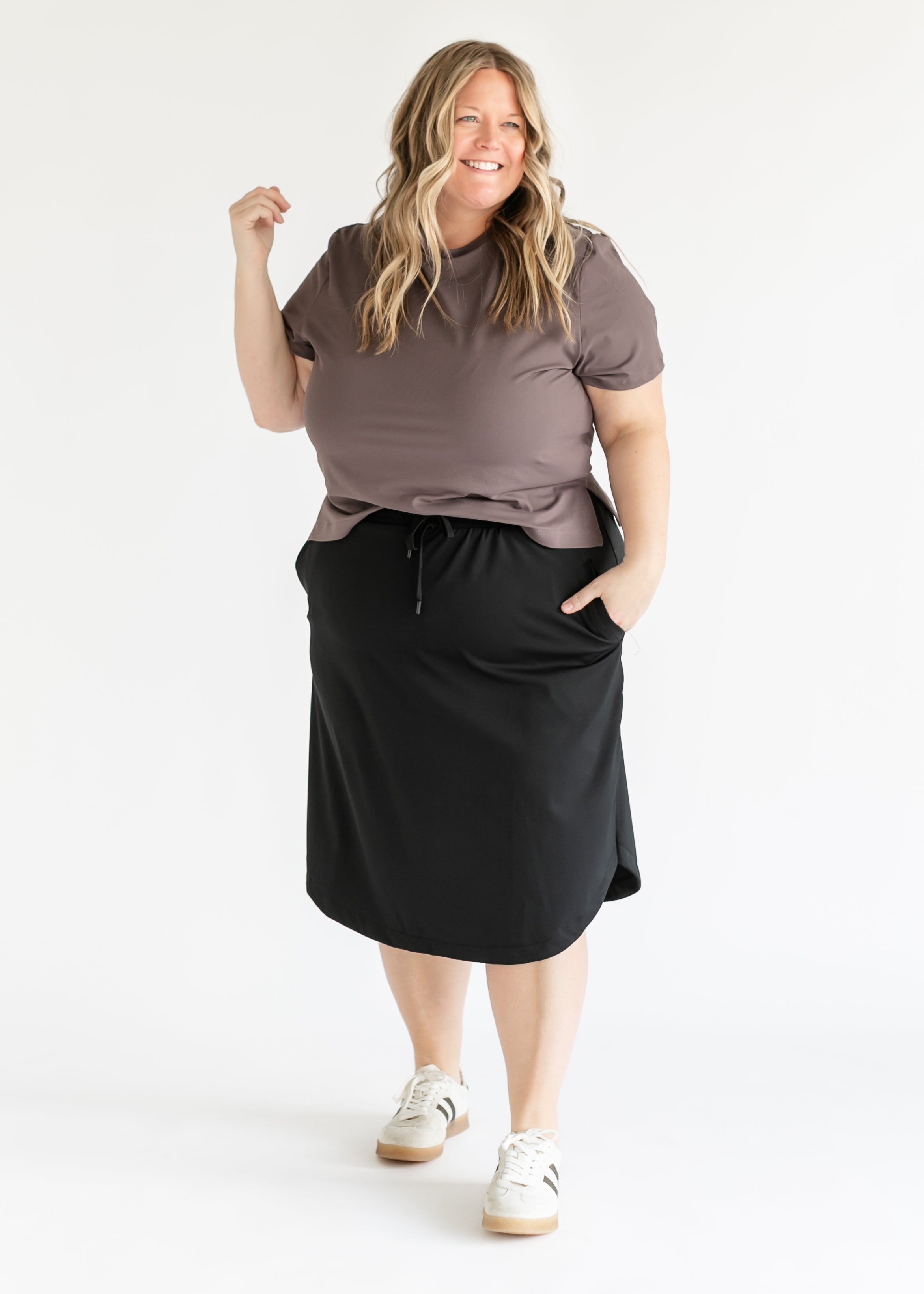 Inherit Co. Kenedi Black Athletic Sport Skirt — flat-lay composition