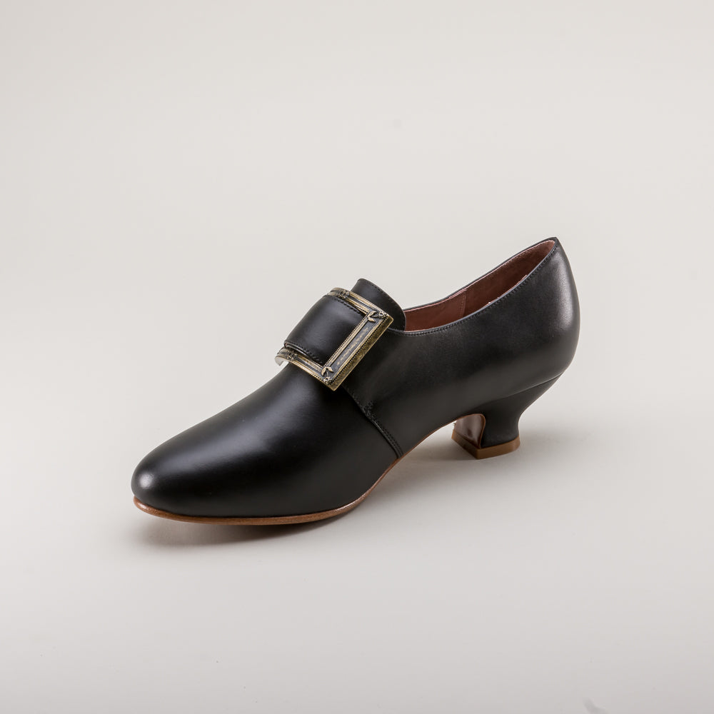American Duchess Kensington 18th Century Leather Shoes (Black) — in-use context
