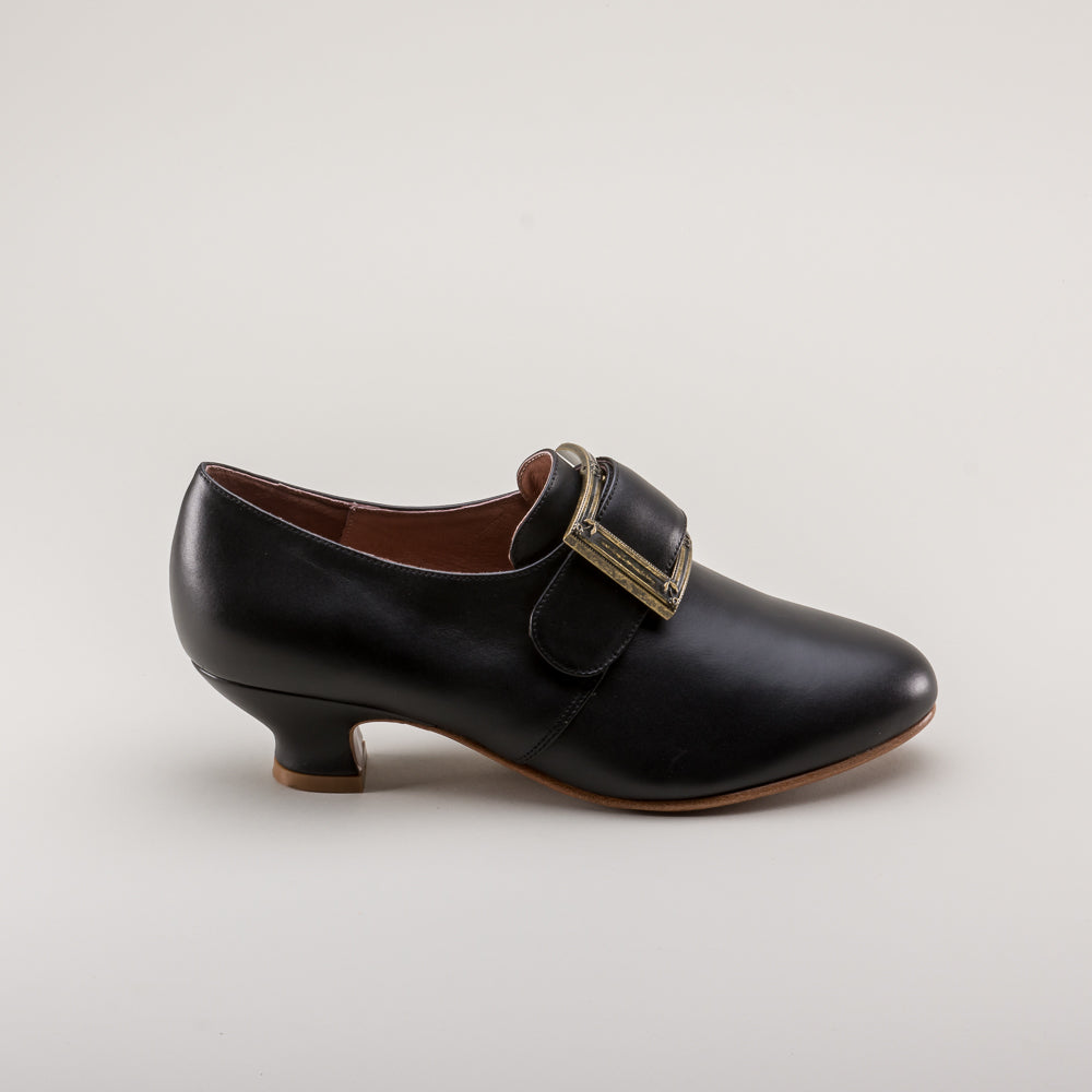 American Duchess Kensington 18th Century Leather Shoes (Black) — alternate view