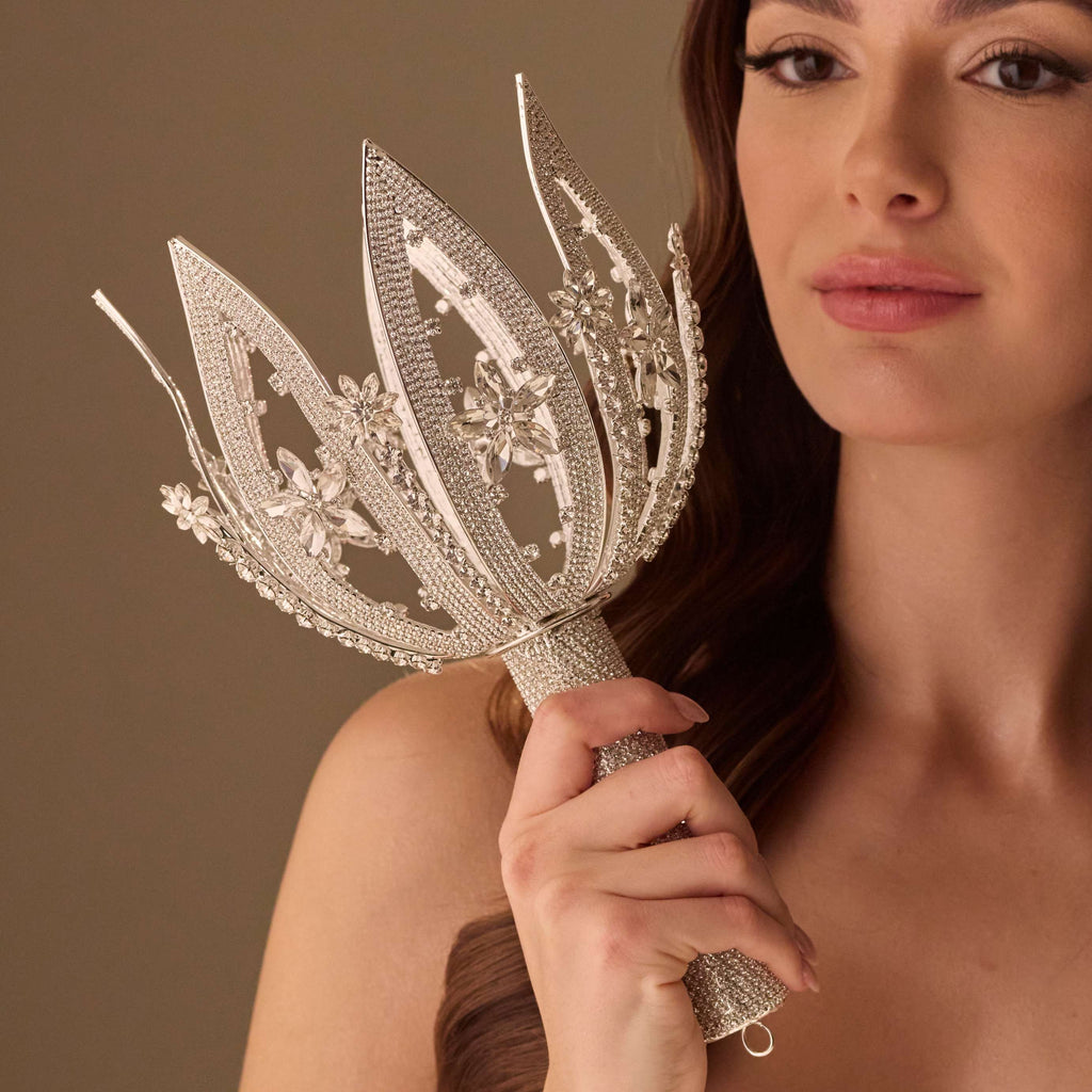 Luxury Quinceañera & Wedding Bouquet Holder – Handcrafted with Rhinestone Flowers & Crystal Stones – Bridal Port, view 6