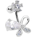 BodyCandy Clear CZ Gem Glamour Bow Right Cartilage Tragus Earring — main product shot