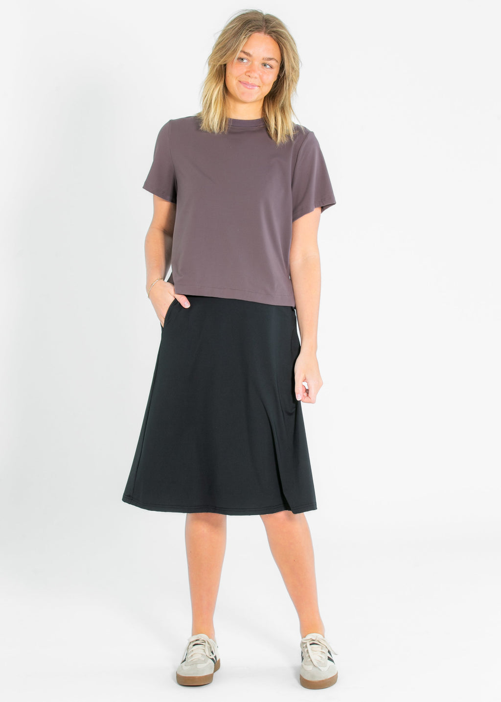 Inherit Co. Kia Dusty Mauve Athletic Short Sleeve T-shirt — fabric or material detail