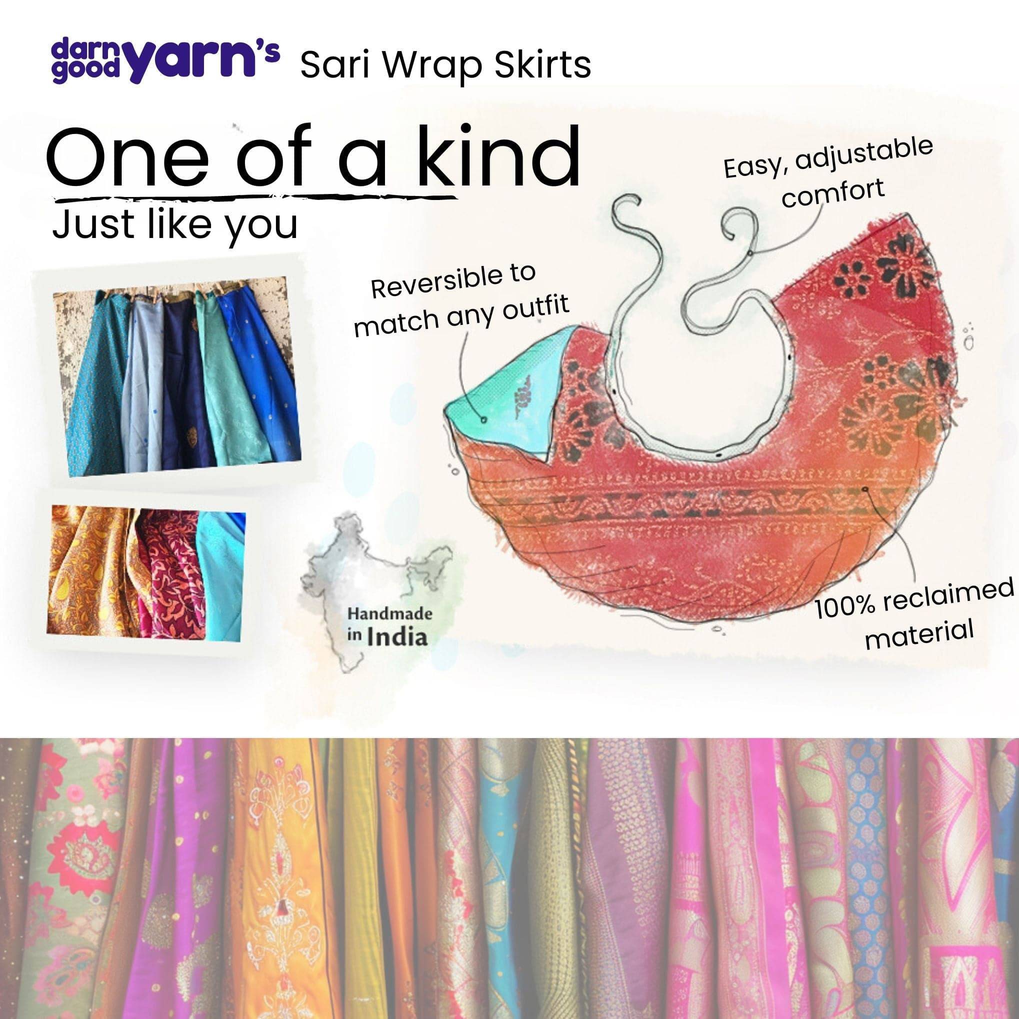 Darn Good Yarn Kids Skirt – Recycled Sari Magic — detail shot 9