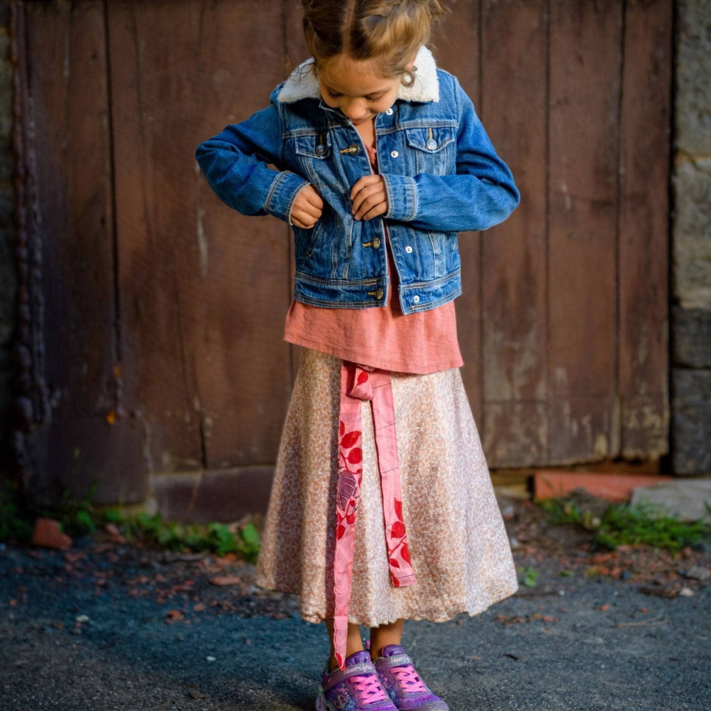 Darn Good Yarn Kids Skirt – Recycled Sari Magic — detail shot 7