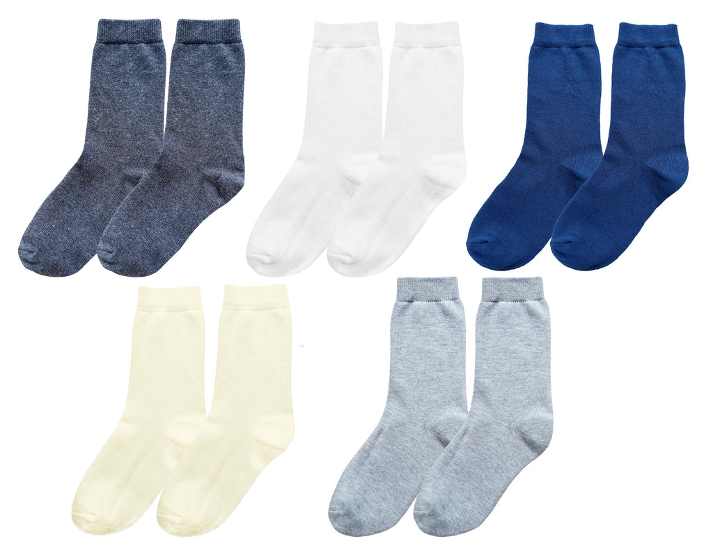 tittimitti tittimitti® Kids 98% Organic Cotton Crew Socks 5-Pack – Breathable Everyday & School Socks for Boys & Girls (Soft,