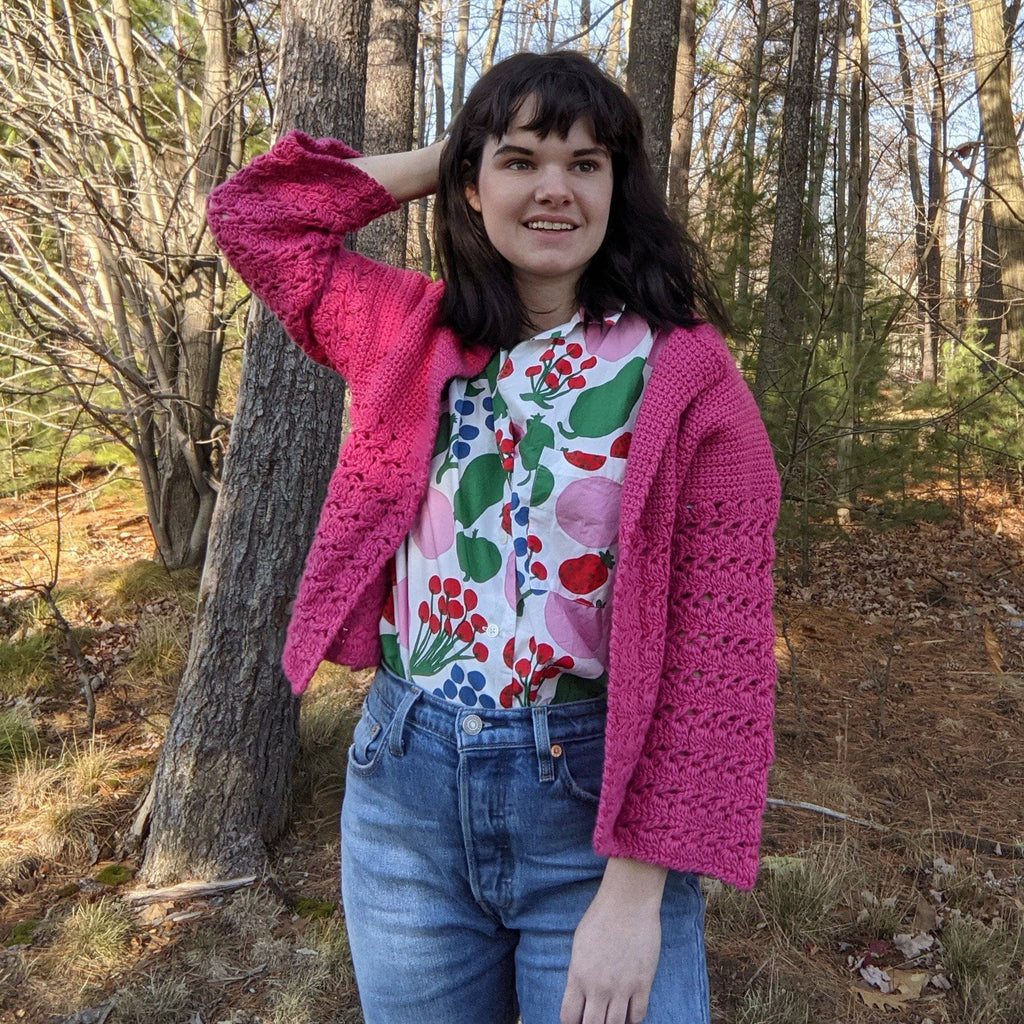 Darn Good Yarn Darn Good Yarn Kimchi Cardigan Crochet Kit — main product shot