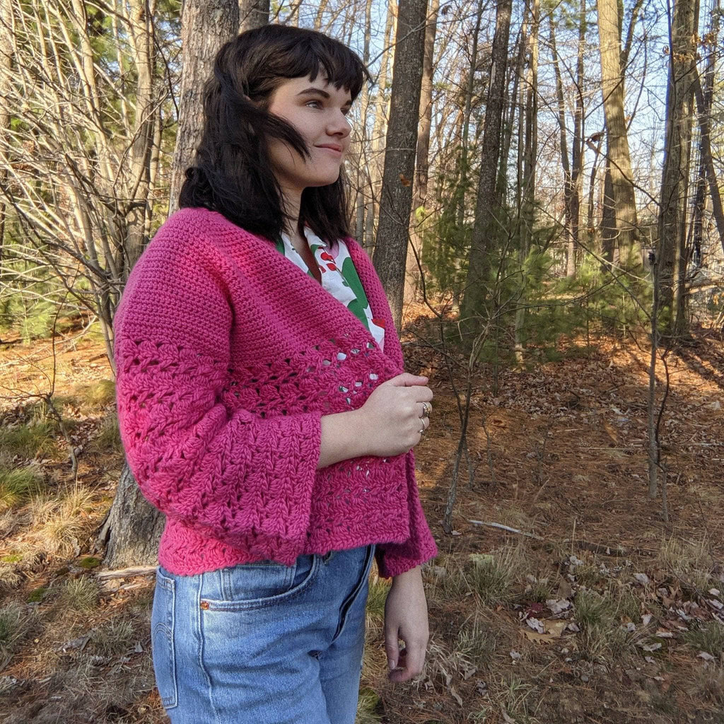 Darn Good Yarn Darn Good Yarn Kimchi Cardigan Crochet Kit — construction detail