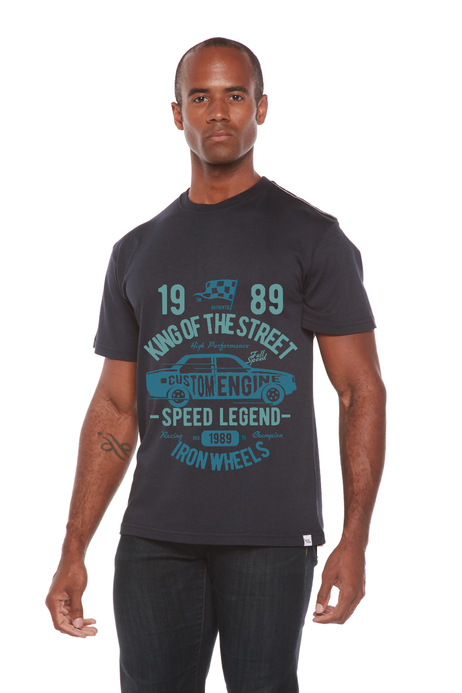 Spun Bamboo King Of The Street Men's Bamboo Viscose/Organic Cotton Short Sleeve Graphic T-Shirt — lifestyle context