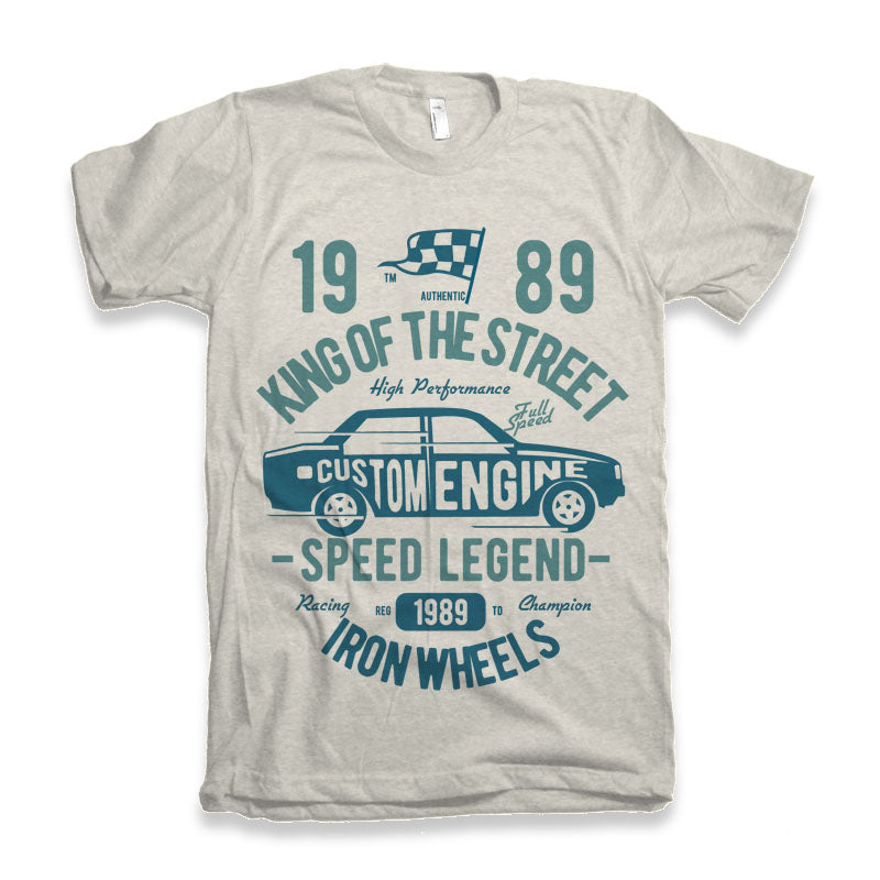 Spun Bamboo King Of The Street Men's Bamboo Viscose/Organic Cotton Short Sleeve Graphic T-Shirt — detail close-up