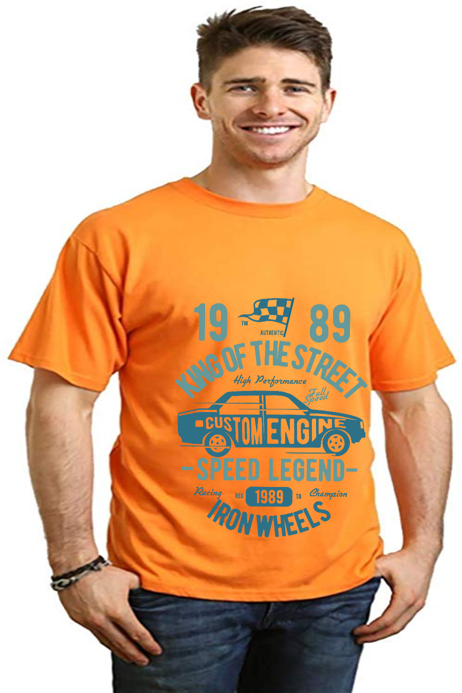 Spun Bamboo King Of The Street Men's Bamboo Viscose/Organic Cotton Short Sleeve Graphic T-Shirt — comparison shot