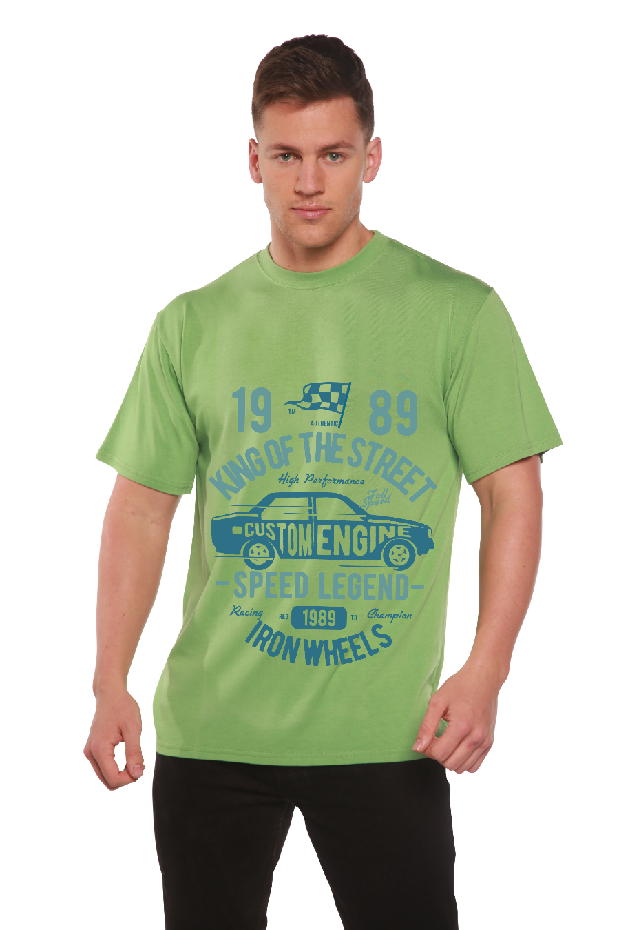 Spun Bamboo King Of The Street Men's Bamboo Viscose/Organic Cotton Short Sleeve Graphic T-Shirt — alternative angle