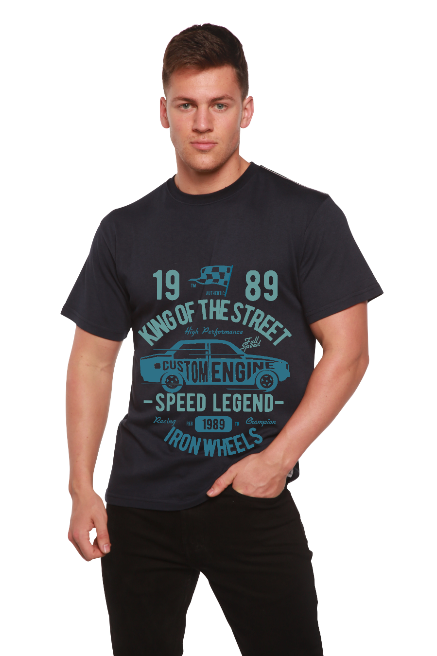 Spun Bamboo King Of The Street Men's Bamboo Viscose/Organic Cotton Short Sleeve Graphic T-Shirt — packaging