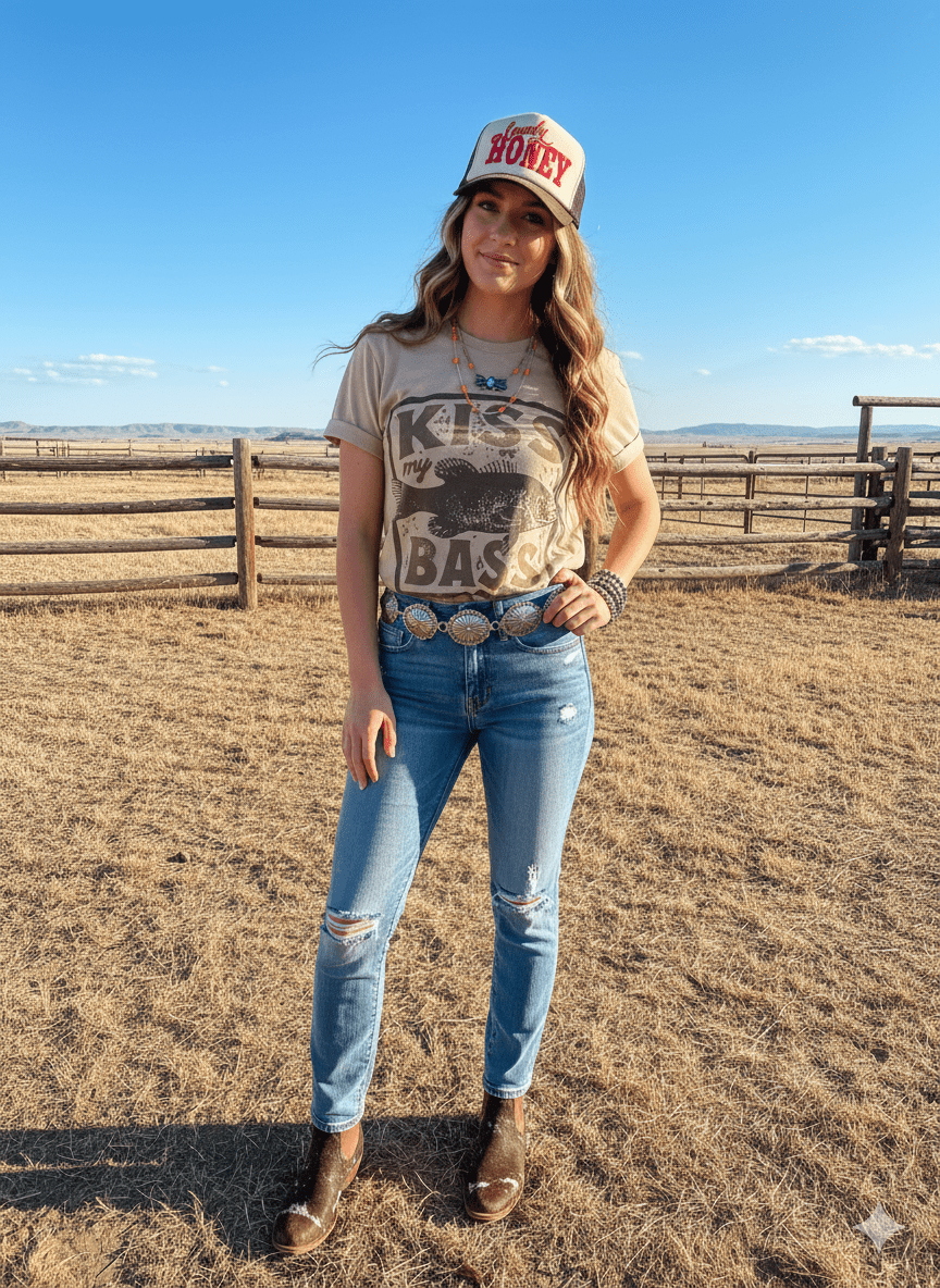 Wild Junkie Kiss My Bass Graphic Tee — construction detail