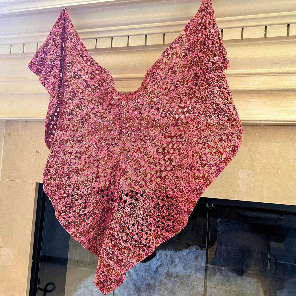 Darn Good Yarn Darn Good Yarn A Walk in the Garden Shawl Crochet Kit — lifestyle worn / used context