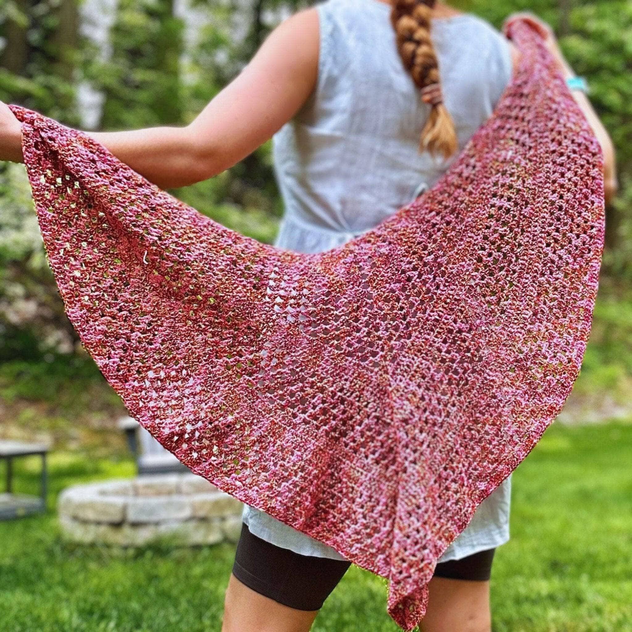 Darn Good Yarn A Walk in the Garden Shawl Crochet Kit — fabric or material detail
