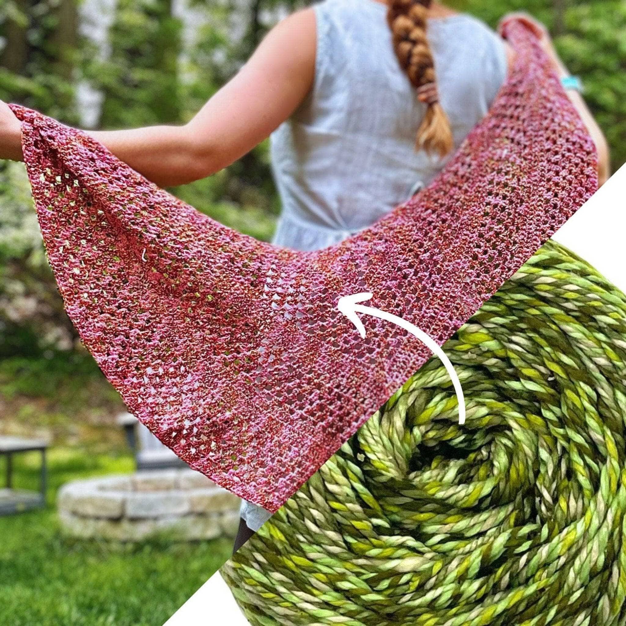 Darn Good Yarn A Walk in the Garden Shawl Crochet Kit — feature highlight