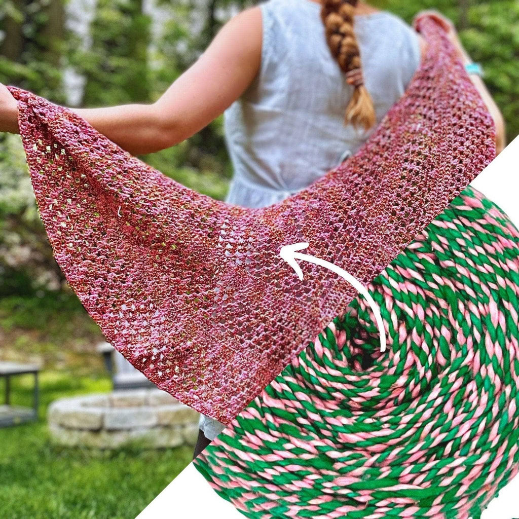 Darn Good Yarn A Walk in the Garden Shawl Crochet Kit — flat-lay composition